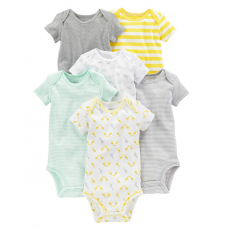 Carter's Kit Body Cinza e Amarelo Simple Joys (Contém 6)